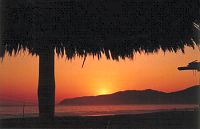 GOLDEN SUNSET FROM PLAYA LARGA, ZIHUATANEJO, MEXICO